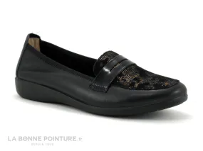 Achat chaussures Inéa Femme Mocassin, vente Inea GABANT Verni - Imp Noir Or - Mocassin souple Femme