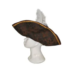 Acheter Chapeau tricorne imitation cuir avec plumes blanches