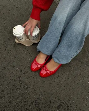Ballerines à talons rouge