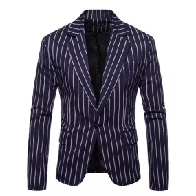 Blazer vintage rayé à revers