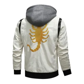Blouson biker simili cuir blanc - Scorpion