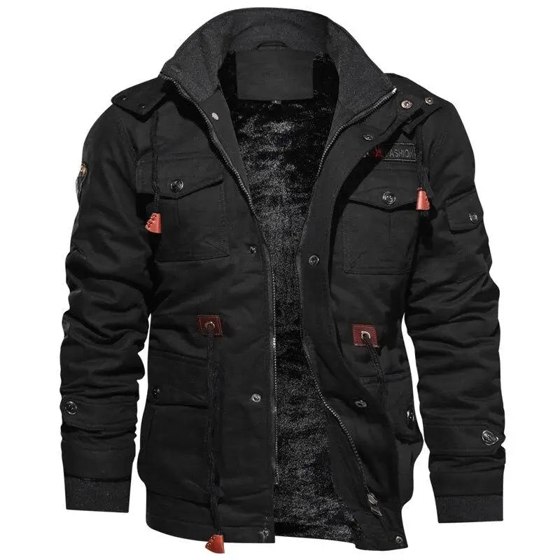 BLOUSON MILITAIRE AVEC FOURRURE INTÉGRÉE