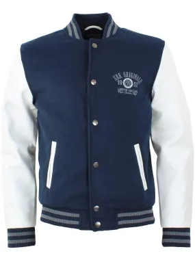Blouson Teddy bi-matière homme CORTY - SRK - Bleu marine