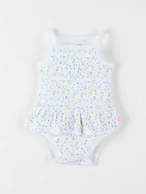 Body jupette imprimé fleuri sans manches, éru - Noukie's - Blanc