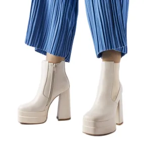 Bottines à talons beiges Copertino