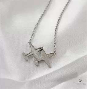 Collier Avion Femme Argenté
