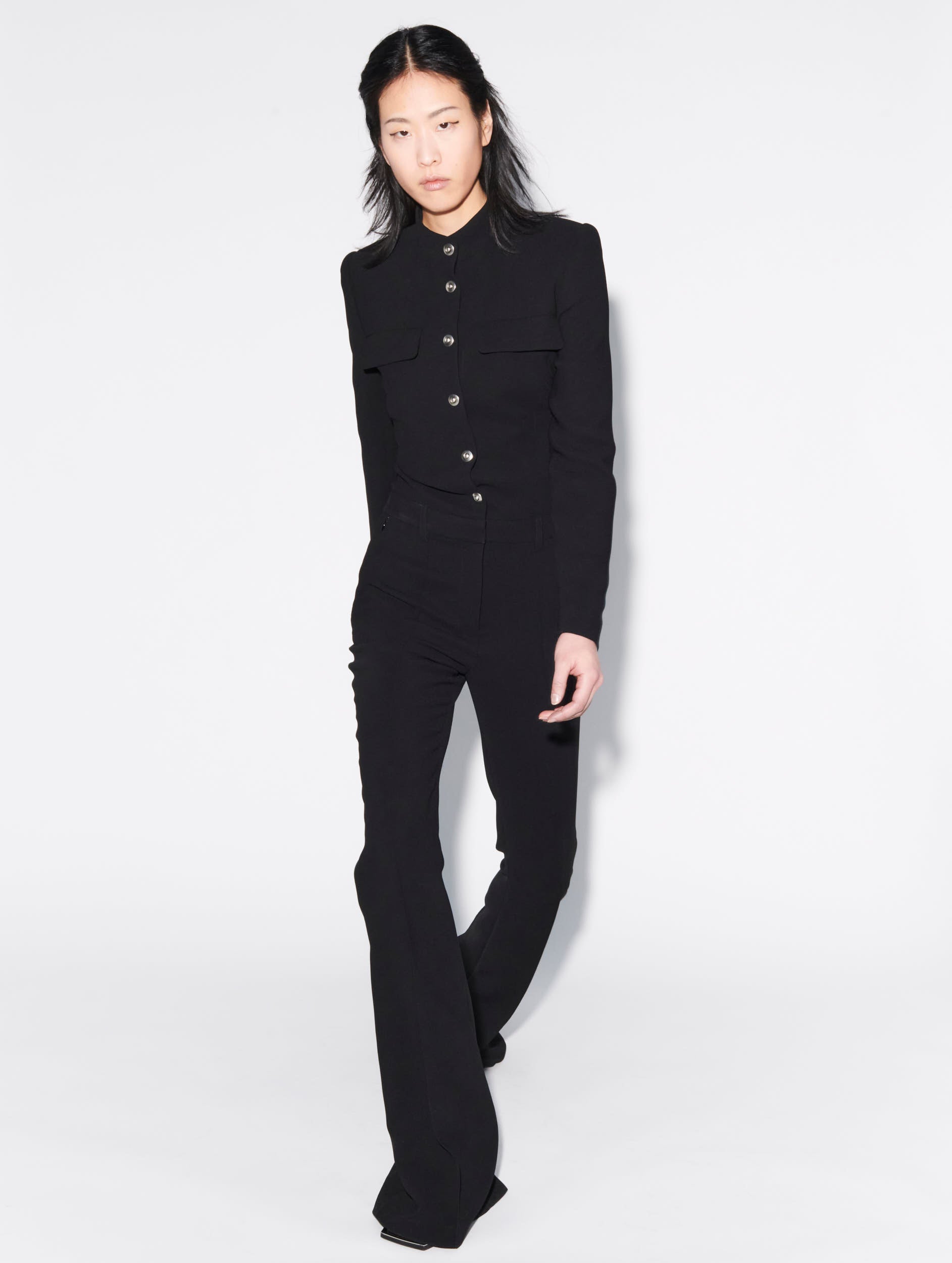 Combinaison pantalon en crêpe noir