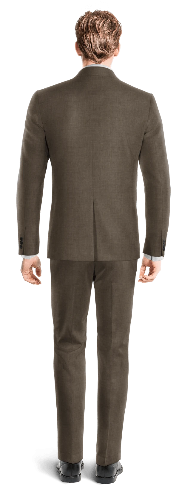 Costume croisée gris micropattern en lin léger