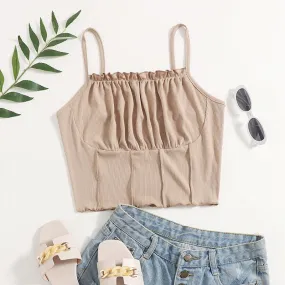 Crop top beige bohème