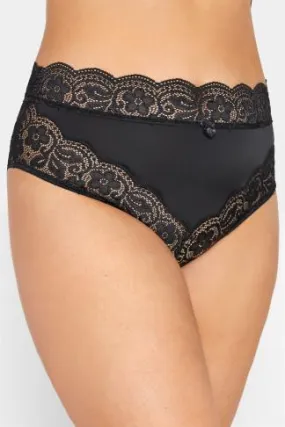 Culotte Noire Dentelle Floral & Ficelle