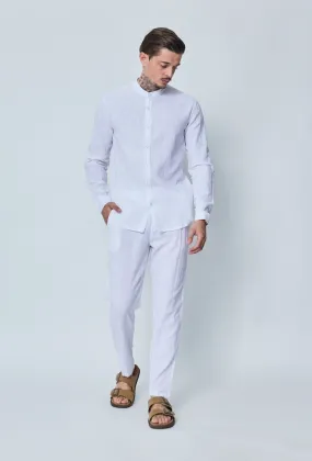 Ensemble chemise pantalon décontractée effet lin