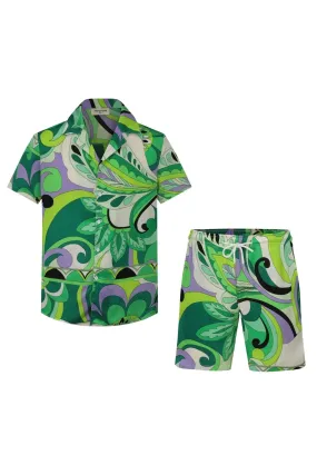 Ensemble chemise short à motifs fleuri