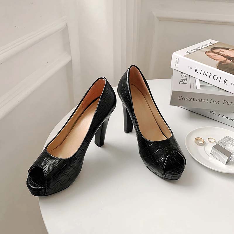 Escarpin Croco Rockabilly Noir