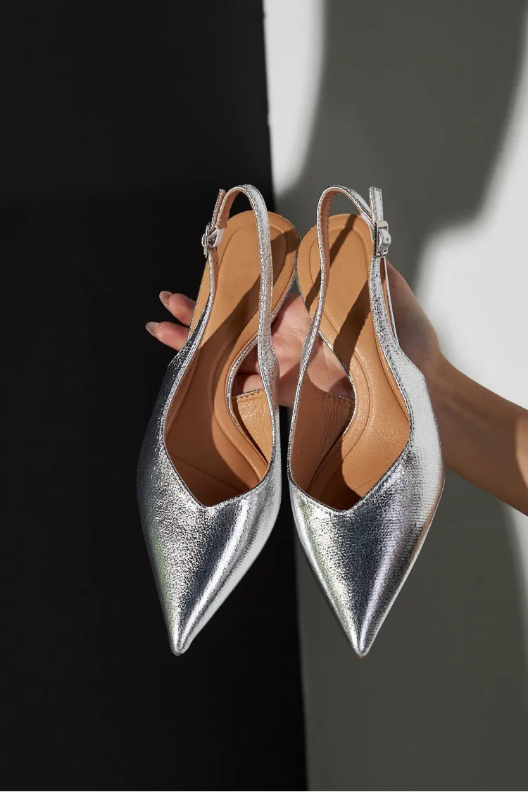 Escarpins à talons argent