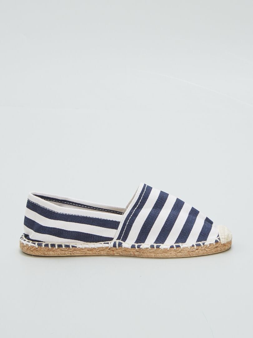 Espadrilles à rayures - Blanc/bleu marine