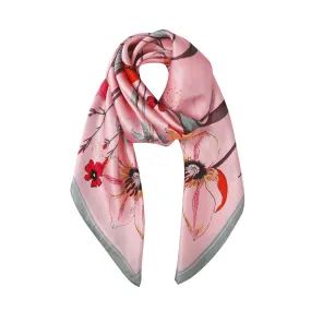 Foulard carré de soie Flora