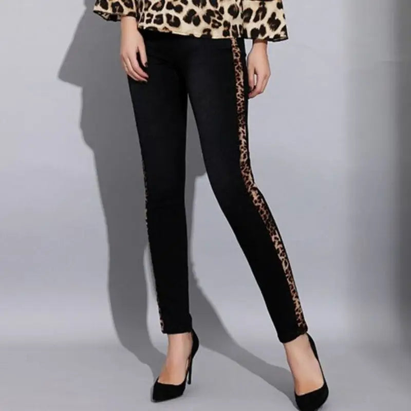 Jean Léopard Skinny Noir
