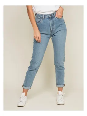Jean mom slim EDONIS - Bleu clair