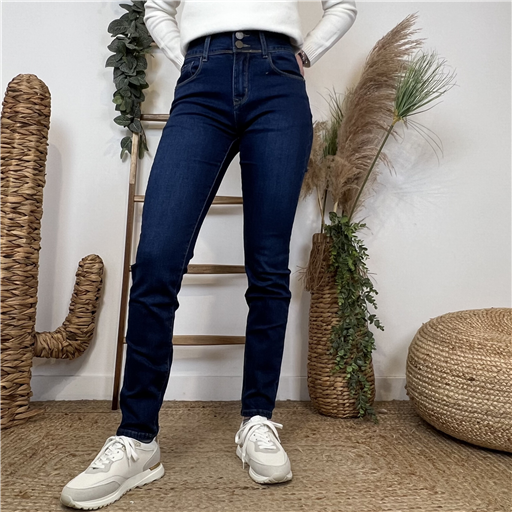 Jean Voggo Boutons Denim - Bleu Clair