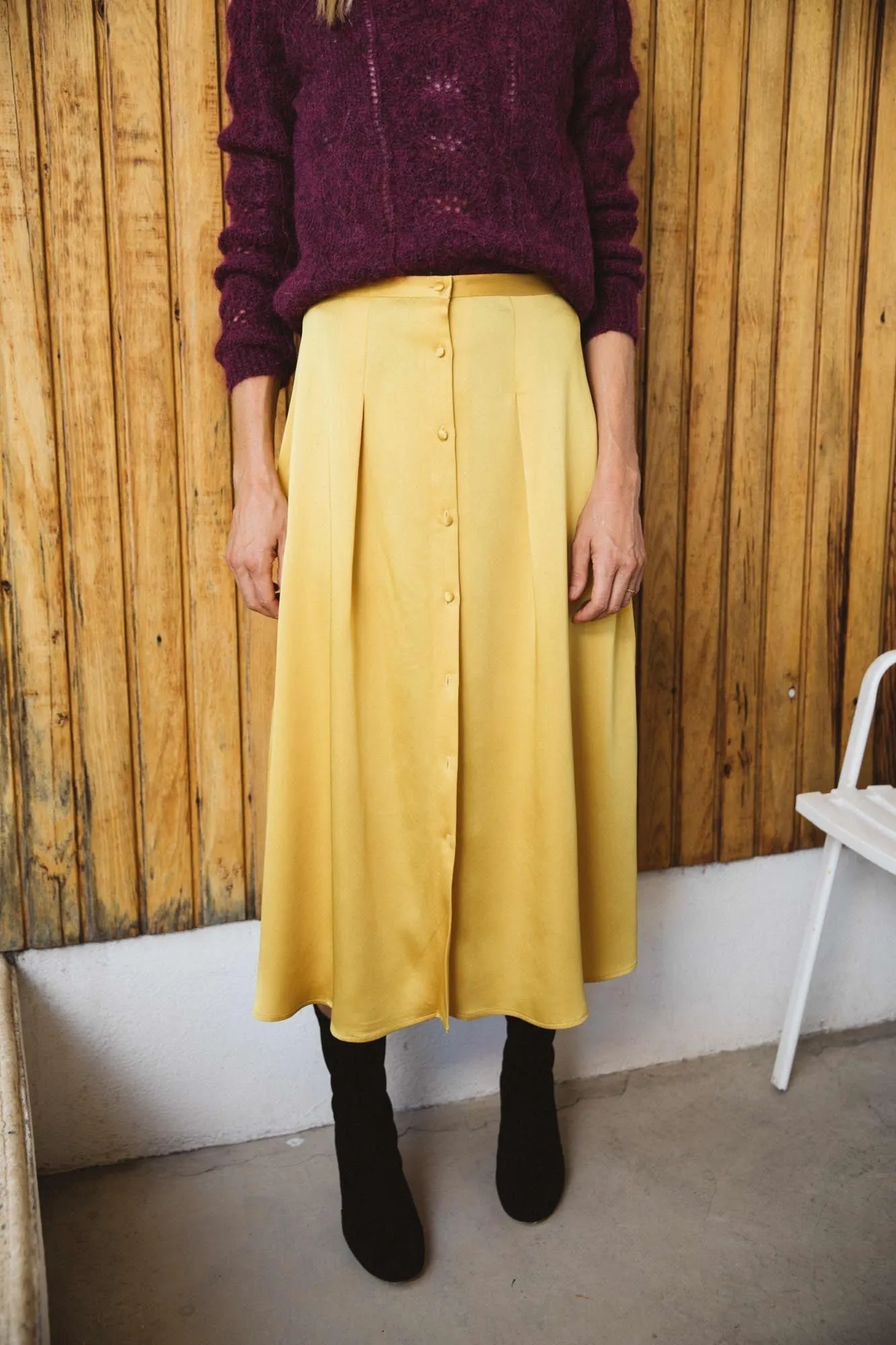 Jupe Assia jaune gold