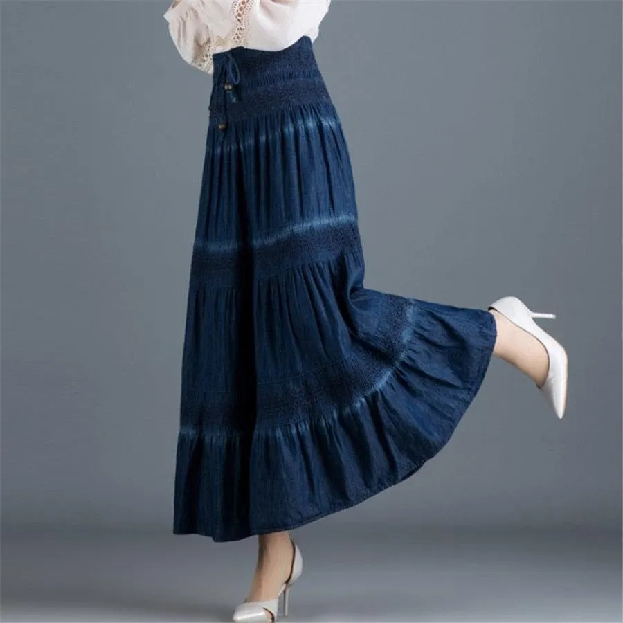 Jupe Longue bohème Bleue Foncé