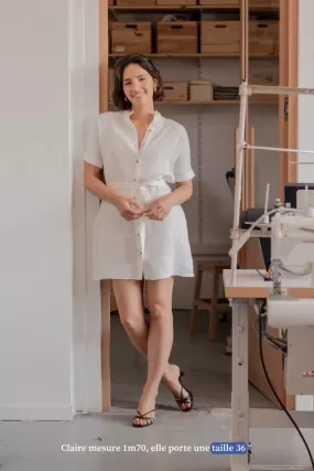 La robe chemise courte - blanche