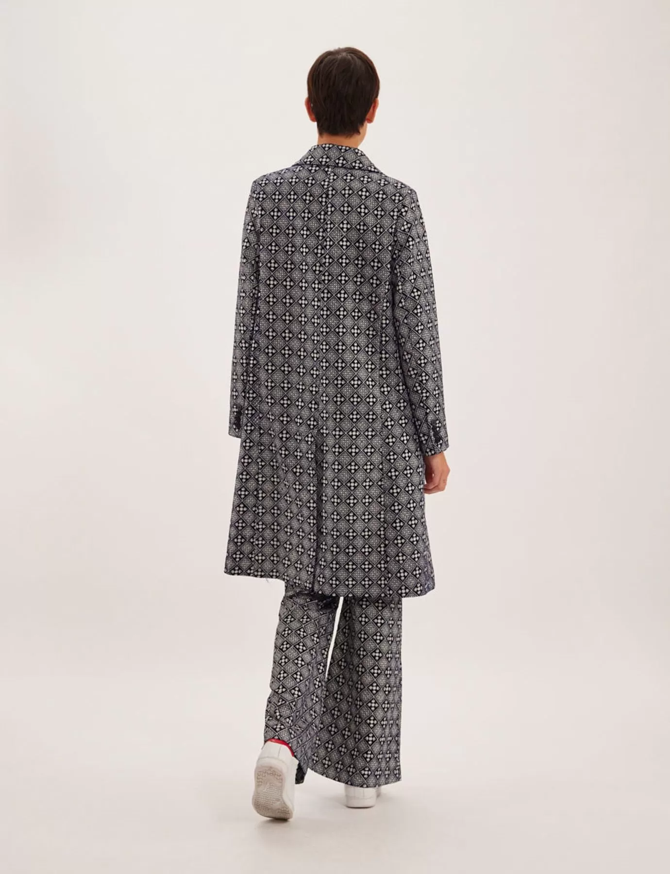 Manteau Franck brodé bleu et blanc