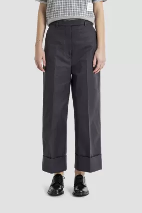 Pantalon droit en coton gris