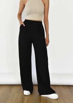 Pantalon en lin à taille élastique