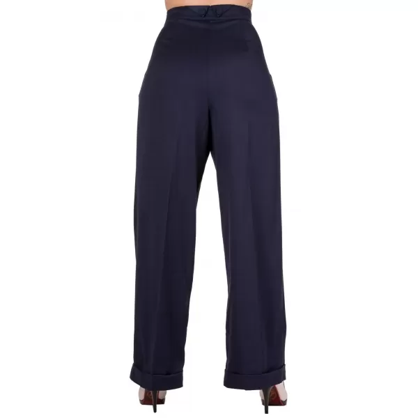 Pantalon femme vintage bleu navy.