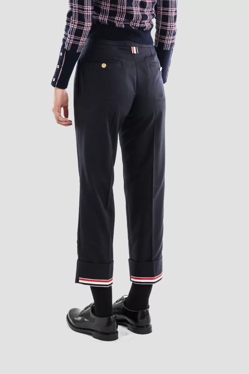 Pantalon taille basse en laine