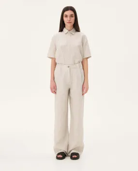 Pantalon à pinces en lin