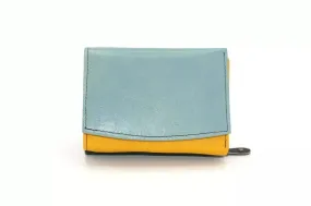Portefeuille compact / Porte monnaie cuir original femme gris