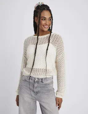 Pull en crochet ajouré