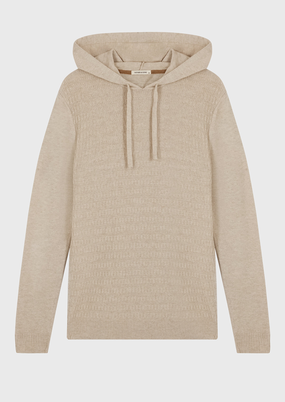 Pull à capuche uni beige
