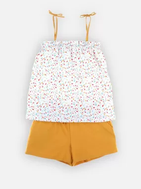 Pyjama 2 pièces maman, écru/rose Noukie's - Blanc
