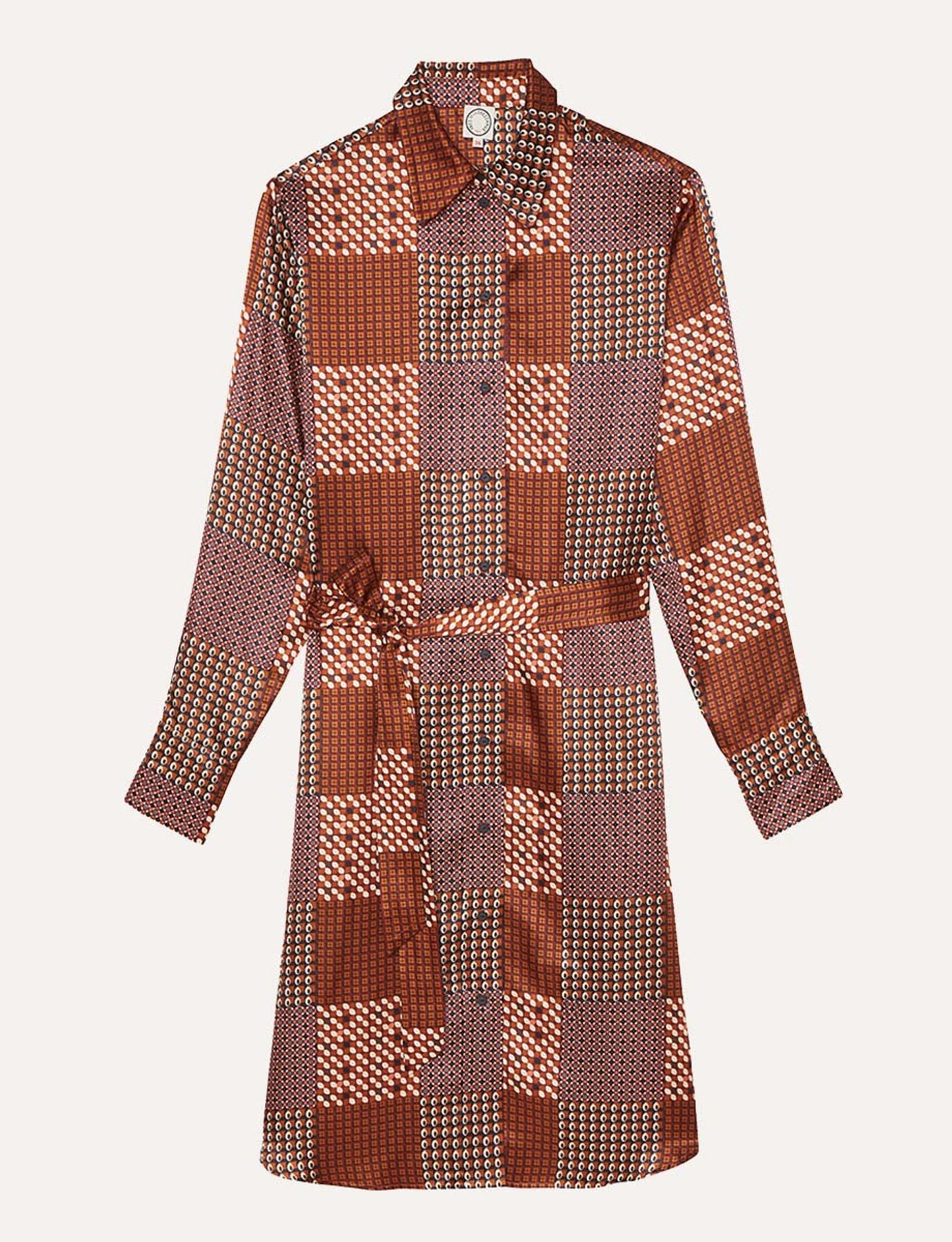 Robe Amour en patchwork camel