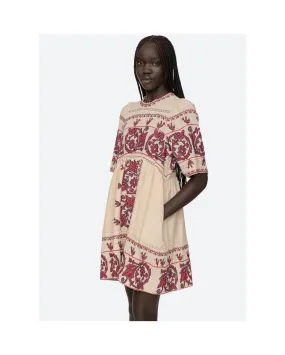 ROBE BEENA EMBROIDERY HALTER NECK DRESS TAUPE - Sea New York | Chez Maman Rouen