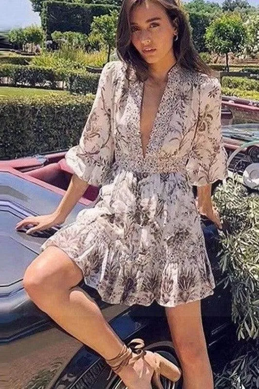 Robe blanche hippie bohème