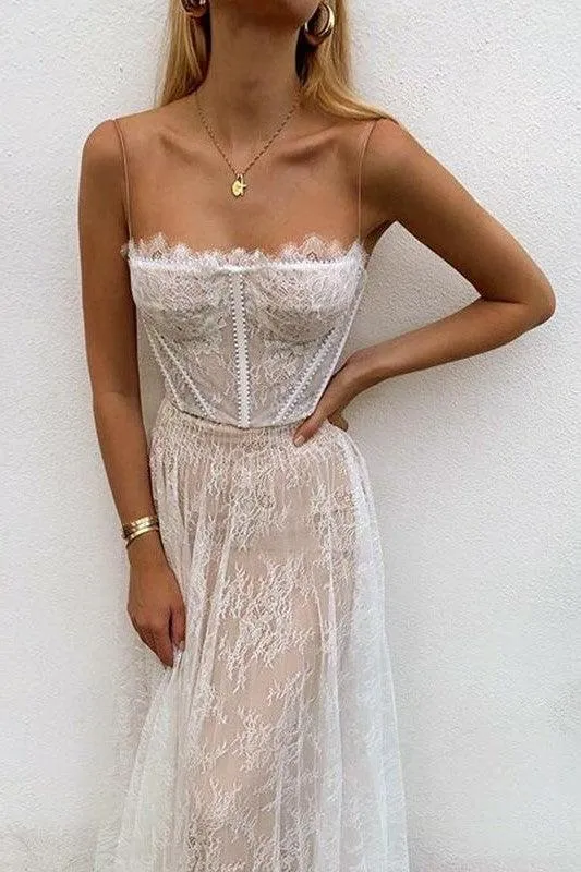 Robe Bohème Longue Blanche Dentelle