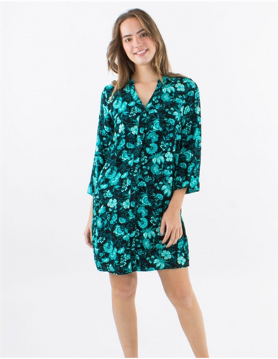 Robe Chemise Coline Noire - Bleu Clair