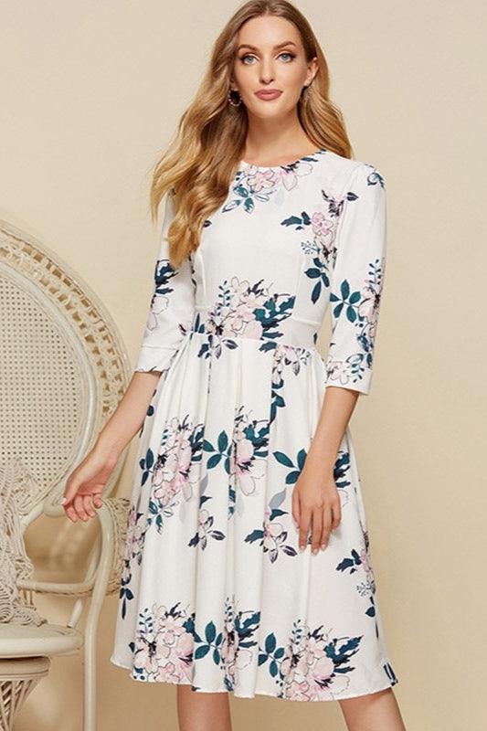 Robe De Cérémonie Bohème À Fleurs Blanches