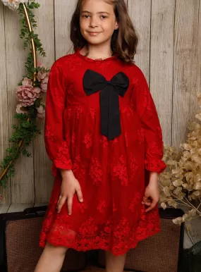 Robe de cérémonie manches longues dentelle Isis
