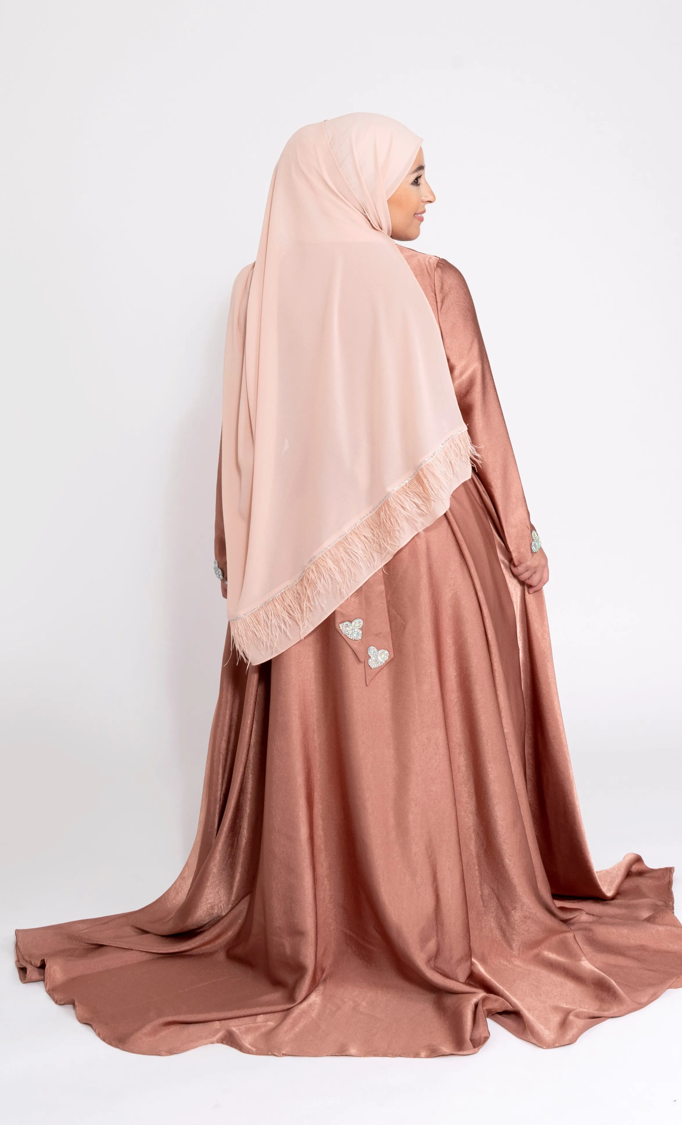 Robe du Soir Shiny Création Satin Rouille Nude
