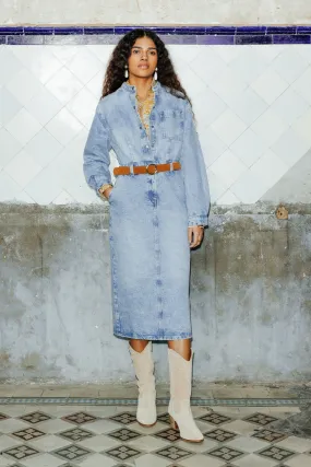 Robe en jean mi-longue - Jean moyen
