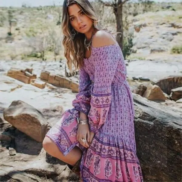 Robe esprit bohème romantique