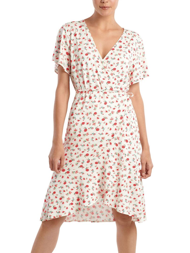 Robe estivale manches courtes Java - Ecru