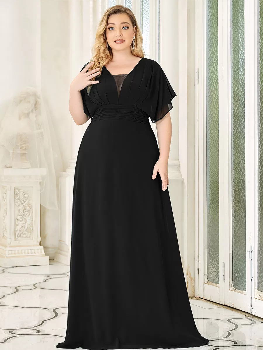 Robe invitée mariage en mousseline de soie A-line
