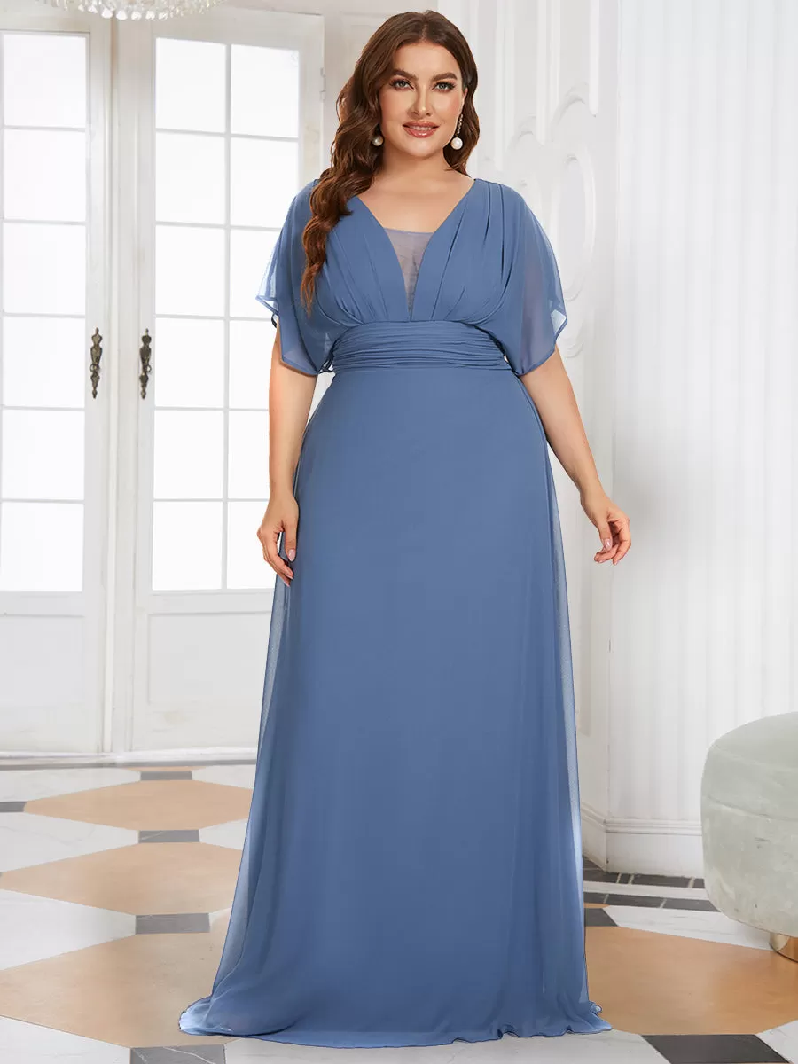 Robe invitée mariage en mousseline de soie A-line