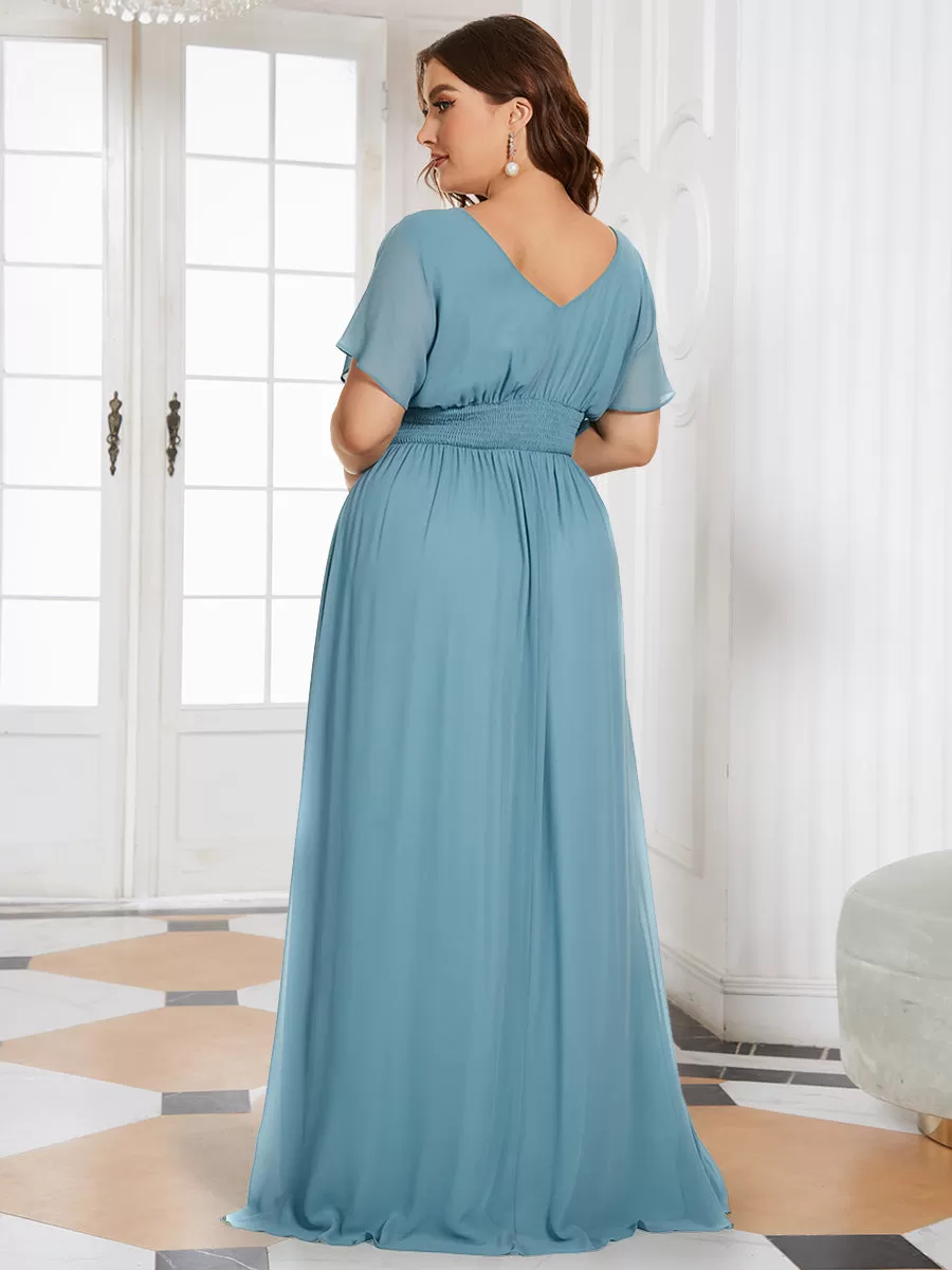 Robe invitée mariage en mousseline de soie A-line